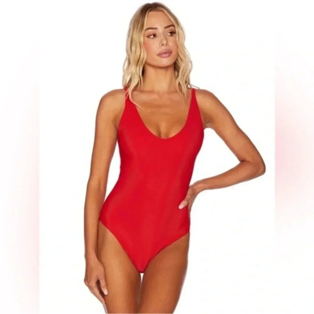 Beach Riot Reese Red One piece swimsuit Small B2091